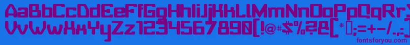 フォントBabyUniverse – 紫色のフォント、青い背景