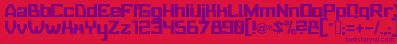 フォントBabyUniverse – 赤い背景に紫のフォント