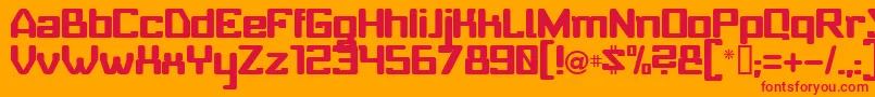 フォントBabyUniverse – オレンジの背景に赤い文字