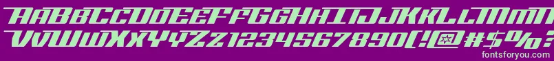 Rocketpopexpand Font – Green Fonts on Purple Background