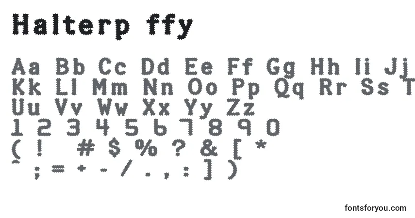 Fuente Halterp ffy - alfabeto, números, caracteres especiales