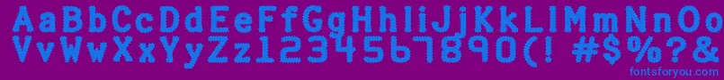 フォントHalterp ffy – 紫色の背景に青い文字