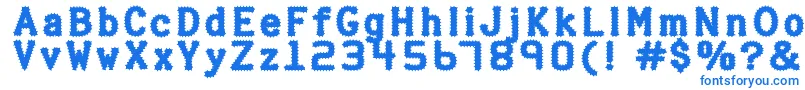 フォントHalterp ffy – 白い背景に青い文字