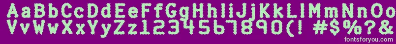 フォントHalterp ffy – 紫の背景に緑のフォント