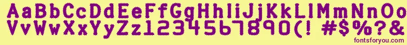 フォントHalterp ffy – 紫色のフォント、黄色の背景