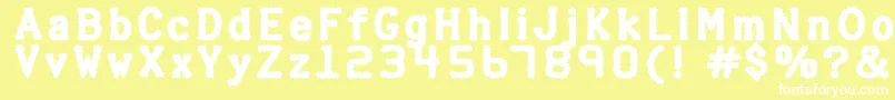 Шрифт Halterp ffy – белые шрифты на жёлтом фоне