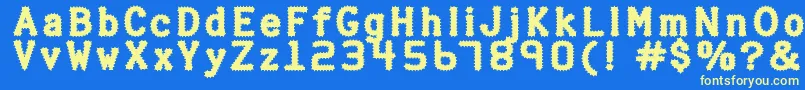フォントHalterp ffy – 黄色の文字、青い背景