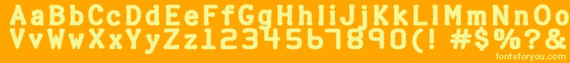 Halterp ffy-Schriftart – Gelbe Schriften auf orangefarbenem Hintergrund