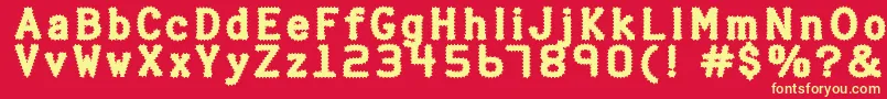 フォントHalterp ffy – 黄色の文字、赤い背景