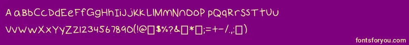 Giantsteeth-Schriftart – Gelbe Schriften auf violettem Hintergrund