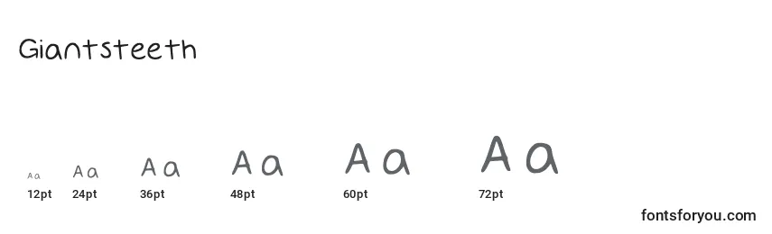 Giantsteeth Font Sizes