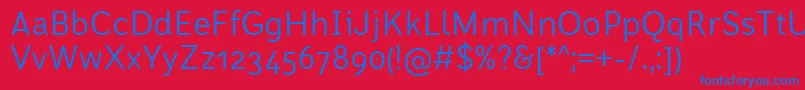 FontRodonaRegularBeta Font – Blue Fonts on Red Background