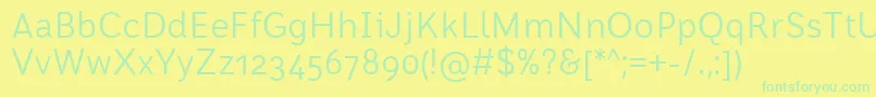 Czcionka FontRodonaRegularBeta – zielone czcionki na żółtym tle