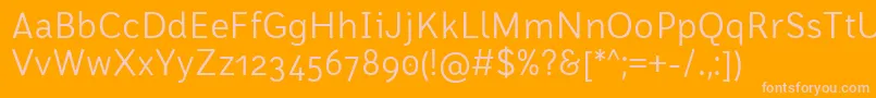 FontRodonaRegularBeta-Schriftart – Rosa Schriften auf orangefarbenem Hintergrund