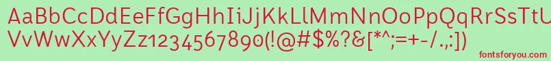 FontRodonaRegularBeta Font – Red Fonts on Green Background