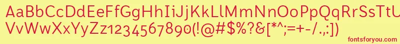 FontRodonaRegularBeta Font – Red Fonts on Yellow Background