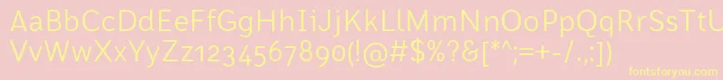 FontRodonaRegularBeta Font – Yellow Fonts on Pink Background