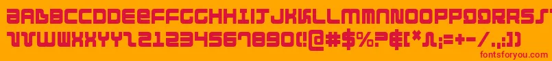 フォントDirektorCondensed – オレンジの背景に赤い文字