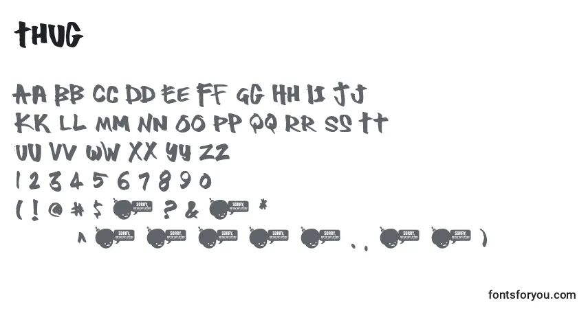 Шрифт Thug – алфавит, цифры, специальные символы