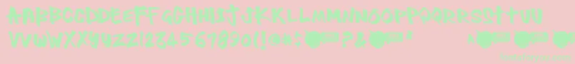 Thug Font – Green Fonts on Pink Background