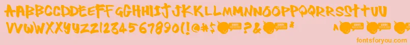 Thug Font – Orange Fonts on Pink Background