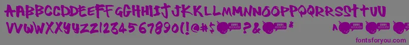 Шрифт Thug – фиолетовые шрифты на сером фоне