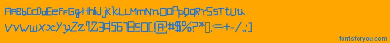 Futuristicevolution Font – Blue Fonts on Orange Background