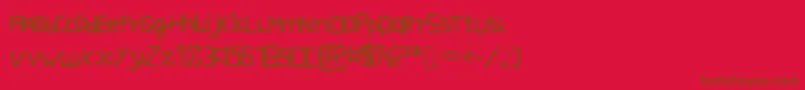 Futuristicevolution-Schriftart – Braune Schriften auf rotem Hintergrund