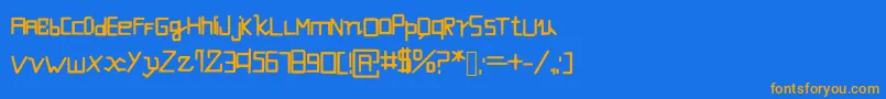 Futuristicevolution Font – Orange Fonts on Blue Background