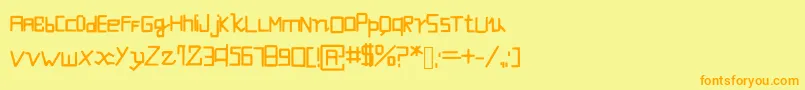 Futuristicevolution Font – Orange Fonts on Yellow Background