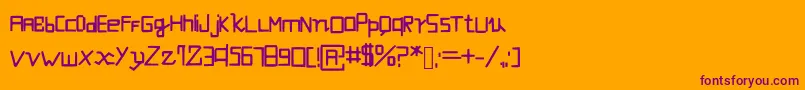 Futuristicevolution Font – Purple Fonts on Orange Background