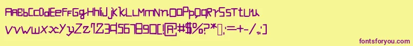 Futuristicevolution Font – Purple Fonts on Yellow Background