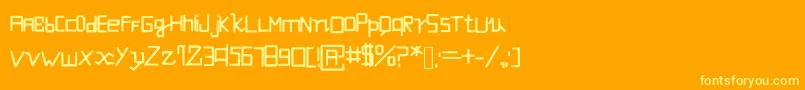 Шрифт Futuristicevolution – жёлтые шрифты на оранжевом фоне