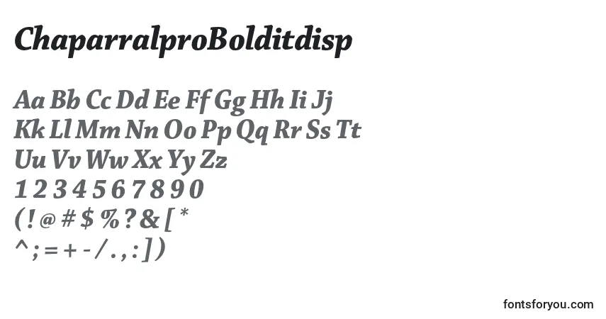 Czcionka ChaparralproBolditdisp – alfabet, cyfry, specjalne znaki