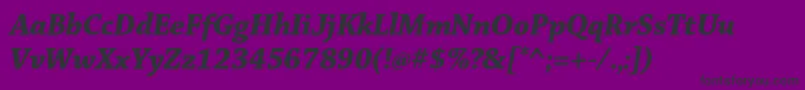 Więcej informacji o czcionce ChaparralproBolditdisp Czcionka ChaparralproBolditdisp – czarne czcionki na fioletowym tle