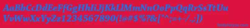 ChaparralproBolditdisp-Schriftart – Blaue Schriften auf rotem Hintergrund