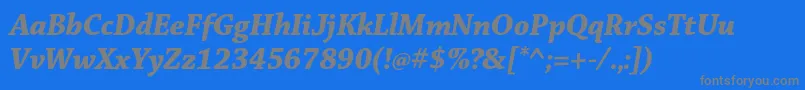 ChaparralproBolditdisp-Schriftart – Graue Schriften auf blauem Hintergrund