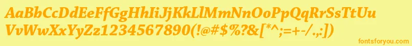 ChaparralproBolditdisp Font – Orange Fonts on Yellow Background