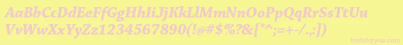 ChaparralproBolditdisp Font – Pink Fonts on Yellow Background