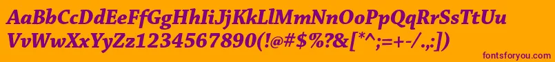 ChaparralproBolditdisp Font – Purple Fonts on Orange Background