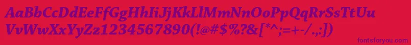 ChaparralproBolditdisp Font – Purple Fonts on Red Background