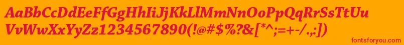 ChaparralproBolditdisp Font – Red Fonts on Orange Background