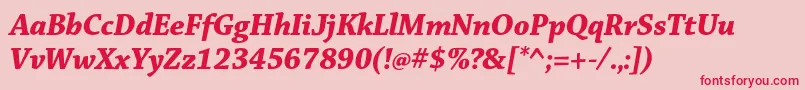 ChaparralproBolditdisp Font – Red Fonts on Pink Background