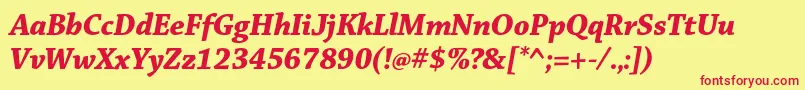 ChaparralproBolditdisp Font – Red Fonts on Yellow Background