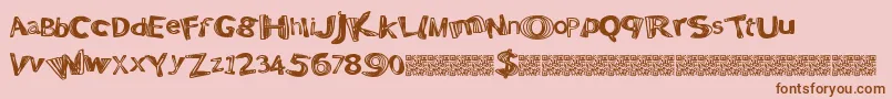 Positivewarp Font – Brown Fonts on Pink Background