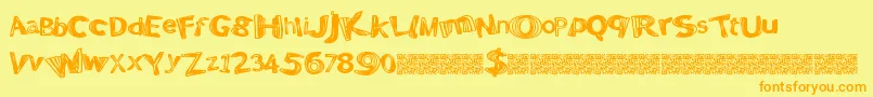 Positivewarp Font – Orange Fonts on Yellow Background