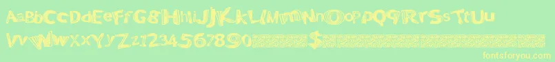 Fonte Positivewarp – fontes amarelas em um fundo verde