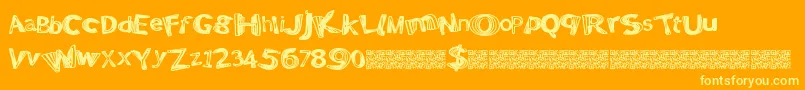 Positivewarp Font – Yellow Fonts on Orange Background