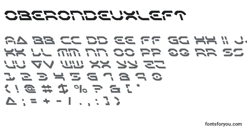 Oberondeuxleft-fontti – aakkoset, numerot, erikoismerkit