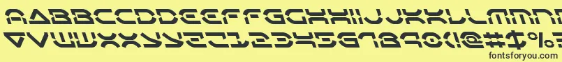 フォントOberondeuxleft – 黒い文字の黄色い背景